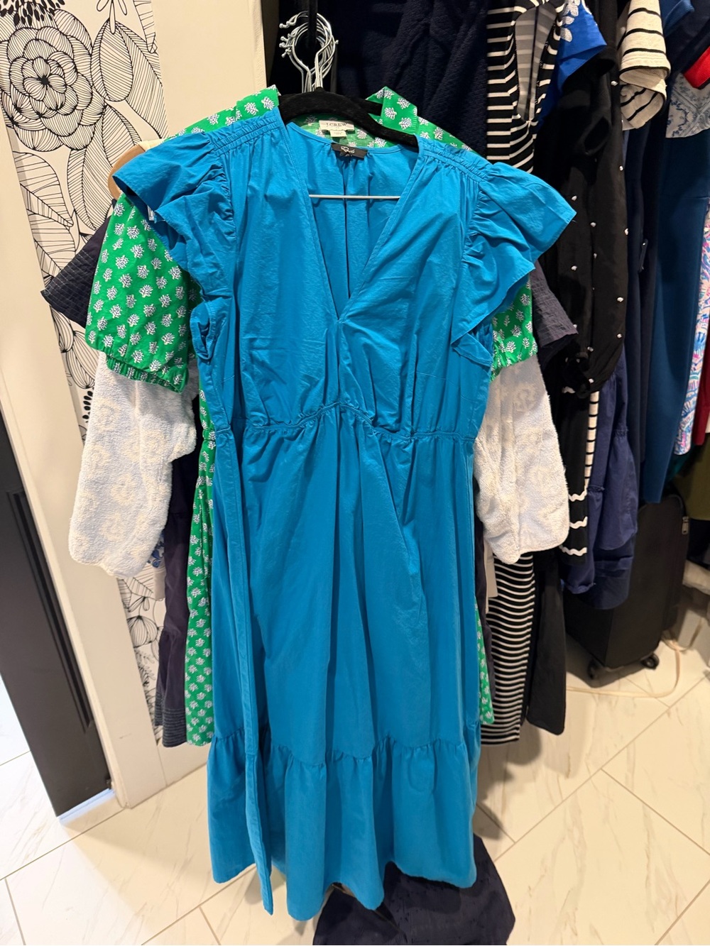 Rails Teal Tiered V-Neck Maxi Dress